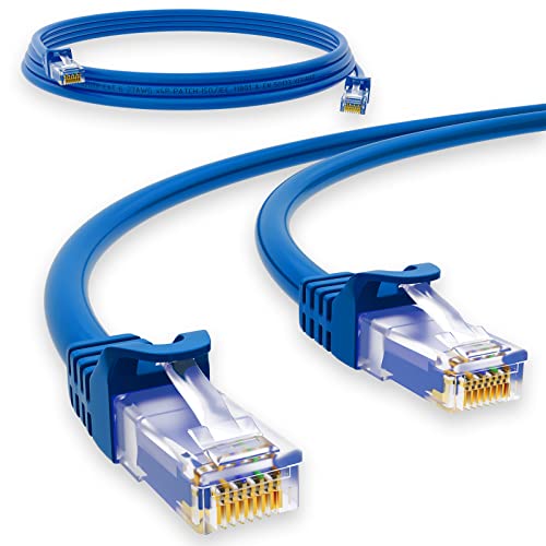 HB-DIGITAL 1m Netzwerkkabel LAN CAT.6 Kabel - Übertragungsgeschwindigkeit bis zu 1 Gbit/s - RJ45 Stecker 50cm cat 6 Blau Kupfer Profi U/UTP Cat6 Ethernet Cable Patchcable Switch Router Modem von HB-DIGITAL
