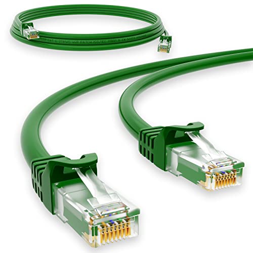 HB-DIGITAL 2m Netzwerkkabel LAN CAT.6 Kabel - Übertragungsgeschwindigkeit bis zu 1 Gbit/s - RJ45 Stecker 100cm cat 6 Grün Kupfer Profi U/UTP Cat6 Ethernet Cable Patchcable Switch Router Modem von HB-DIGITAL