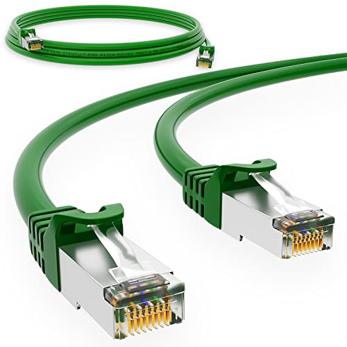 HB-DIGITAL 2m Netzwerkkabel LAN CAT.6 Kabel - Übertragungsgeschwindigkeit bis zu 1 Gbit/s - RJ45 Stecker 25cm cat 6 Grün Kupfer Profi S/FTP Cat6 Ethernet Cable Patchcable Switch Router Modem von HB-DIGITAL
