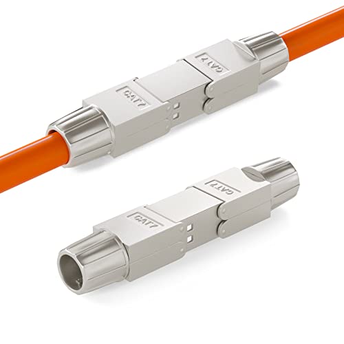 HB-DIGITAL 2x LSA werkzeugloser Netzwerkkabelverbinder Cat.7 STP feldkonfektionierbare Kupplung Adapter Verlängerung für LAN Verlegekabel Ethernet Installationskabel CAT 7 von HB-DIGITAL