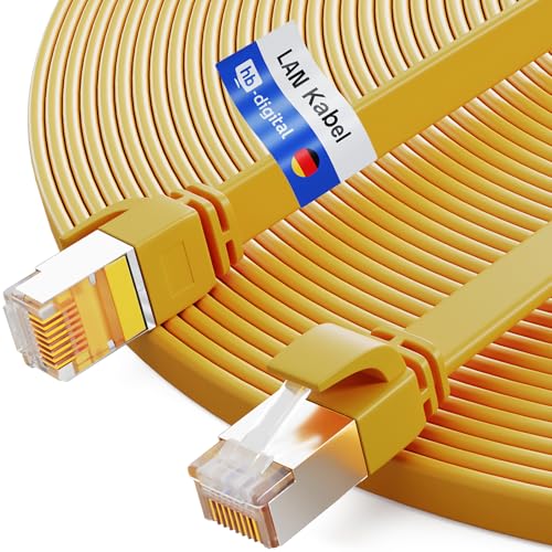HB-DIGITAL 3m LAN Kabel RJ45 Patchkabel mit CAT 7 Rohkabel U/FTP Flach – 10 Gigabit Ethernet Netzwerkkabel Kupfer Profi PiMF für Patchpanel Switch PC Router – Gelb HB-DIGITAL 3m LAN Kabel RJ45 Patchkabel mit CAT 7 Rohkabel U/FTP Flach – 10 Gigabit Ethernet Netzwerkkabel Kupfer Profi PiMF für Patchpanel Switch PC Router – Gelb von HB-DIGITAL