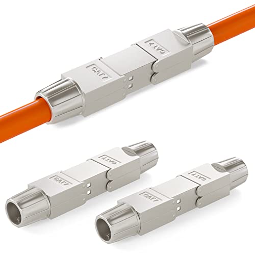 HB-DIGITAL 3x CAT 7 LSA werkzeugloser Netzwerkkabel Verbinder CAT 7 STP feldkonfektionierbare Kupplung Adapter Verlängerung für LAN Verlegekabel Ethernet Installationskabel von HB-DIGITAL
