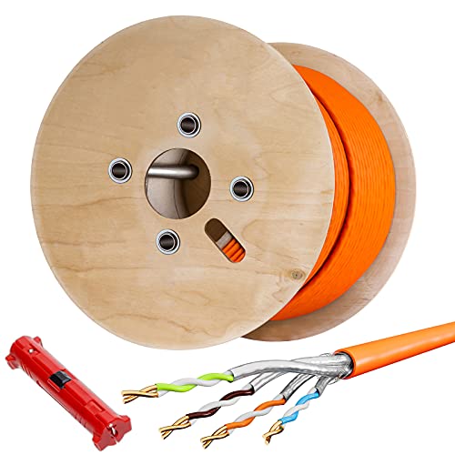 HB-DIGITAL 500m CAT.7a Netzwerkkabel Orange Verlegekabel Ethernet LAN AWG23 Reines Kupfer S/FTP PiMF LSZH Halogenfrei RoHS-Compliant Installation Datenkabel PoE 10Gbit/s max. 1200MHz + Abisolierer HB-DIGITAL 500m CAT.7a Netzwerkkabel Orange Verlegekabel Ethernet LAN AWG23 Reines Kupfer S/FTP PiMF LSZH Halogenfrei RoHS-Compliant Installation Datenkabel PoE 10Gbit/s max. 1200MHz + Abisolierer von HB-DIGITAL