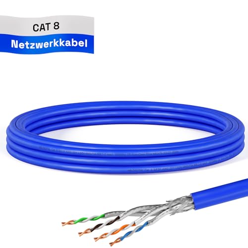 hb-digital 5m CAT 8 Netzwerkkabel LAN Kabel Verlegekabel Ethernet Installationskabel 40 Gbit/s AWG 22/1 reines Kupfer S/FTP LSZH BauPVO Klasse B2ca Datenkabel Simplex - Blau hb-digital 5m CAT 8 Netzwerkkabel LAN Kabel Verlegekabel Ethernet Installationskabel 40 Gbit/s AWG 22/1 reines Kupfer S/FTP LSZH BauPVO Klasse B2ca Datenkabel Simplex - Blau von HB-DIGITAL