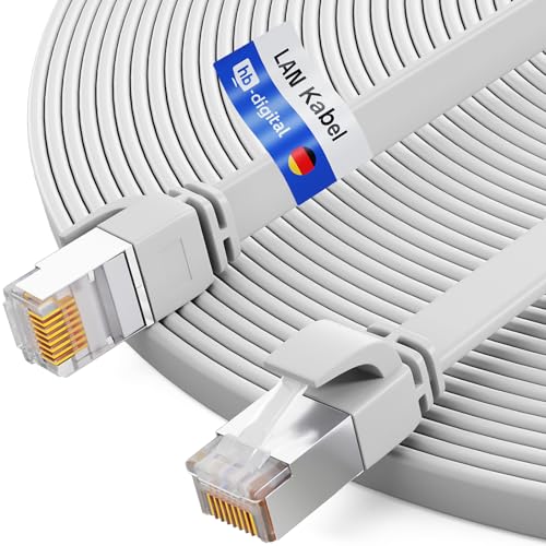 HB-DIGITAL 5m LAN Kabel RJ45 Patchkabel mit CAT 7 Rohkabel U/FTP Flach – 10 Gigabit Ethernet Netzwerkkabel Kupfer Profi PiMF für Patchpanel Switch PC Router – Weiß HB-DIGITAL 5m LAN Kabel RJ45 Patchkabel mit CAT 7 Rohkabel U/FTP Flach – 10 Gigabit Ethernet Netzwerkkabel Kupfer Profi PiMF für Patchpanel Switch PC Router – Weiß von HB-DIGITAL