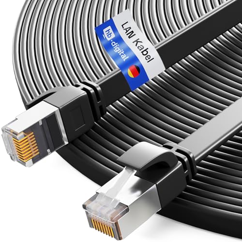 HB-DIGITAL 5m LAN Kabel RJ45 Patchkabel mit CAT 7 Rohkabel U/FTP Flach – 10 Gigabit Ethernet Netzwerkkabel Kupfer Profi PiMF für Patchpanel Switch PC Router – Schwarz HB-DIGITAL 5m LAN Kabel RJ45 Patchkabel mit CAT 7 Rohkabel U/FTP Flach – 10 Gigabit Ethernet Netzwerkkabel Kupfer Profi PiMF für Patchpanel Switch PC Router – Schwarz von HB-DIGITAL