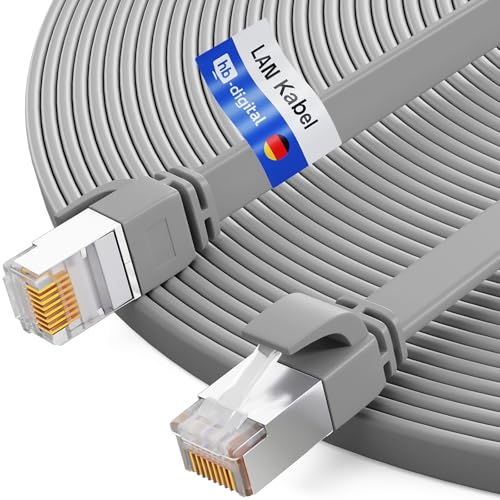 HB-DIGITAL 7,5m LAN Kabel RJ45 Patchkabel mit CAT 7 Rohkabel U/FTP Flach – 10 Gigabit Ethernet Netzwerkkabel Kupfer Profi PiMF für Patchpanel Switch PC Router – Grau HB-DIGITAL 7,5m LAN Kabel RJ45 Patchkabel mit CAT 7 Rohkabel U/FTP Flach – 10 Gigabit Ethernet Netzwerkkabel Kupfer Profi PiMF für Patchpanel Switch PC Router – Grau von HB-DIGITAL