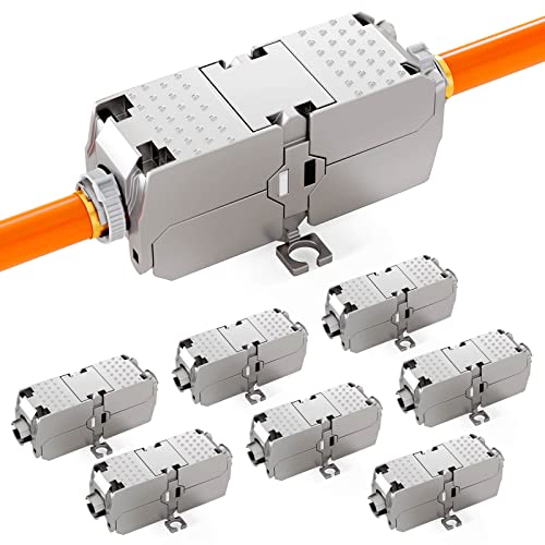 HB-DIGITAL 8x Cat 6a LSA Netzwerkkabel Verbinder 10 Gbit/s werkzeuglose LAN Kupplung & Verlängerung für LAN Verlegekabel Ethernet Installationskabel RJ45 Anschluss kompatibel mit LSA Kabel von HB-DIGITAL