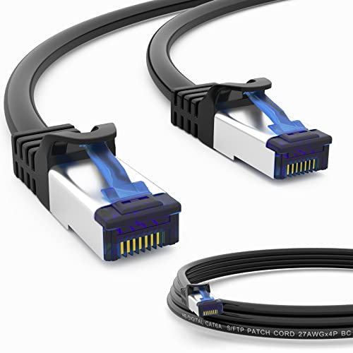 HB-DIGITAL CAT.6A Outdoor Patchkabel GHMT zertifiziert Netzwerkkabel für Außen- & Innenbereich S/FTP PiMF RJ45 Stecker Gigabit Ethernet LAN Kabel IP66 wasserdicht Öl- & UV-geschützt Schwarz 60m von HB-DIGITAL