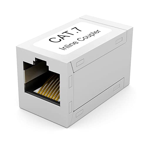 HB-DIGITAL 1x RJ45 LAN Kupplung CAT 7 Ethernet Netzwerk Verbinder Kabel Verlängerung für Netzwerkkabel, Patchkabel Adapter bis zu 10-Gigabit geschirmtes Doppelbuchse von HB-DIGITAL