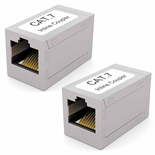 HB-DIGITAL 2x RJ45 LAN Kupplung CAT 7 Ethernet Netzwerk Verbinder Kabel Verlängerung für Netzwerkkabel, Patchkabel Adapter bis zu 10-Gigabit geschirmtes Doppelbuchse von HB-DIGITAL