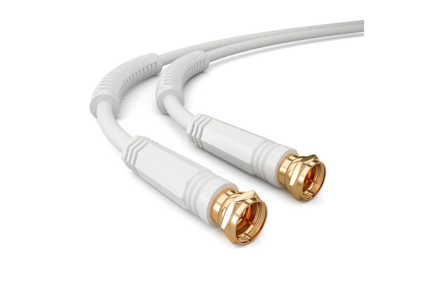 HB-DIGITAL SAT Kabel vergoldet mit 2x Ferritkern 1,5m - 20m Weiß 5m SAT-Kabel, (500 cm), mit vergoldeten Stecker und Ferritkern Mantelstromfilter von HB-DIGITAL