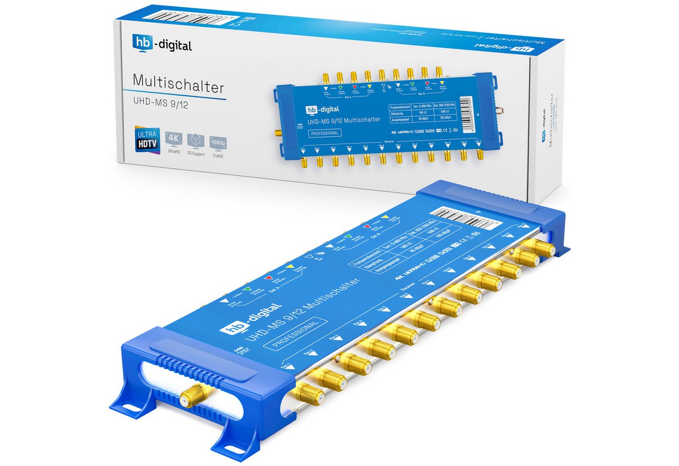 HB-DIGITAL SAT-Multischalter Multischalter SAT UHD-MS 9/12 bis zu 12 Teilnehmer Multiswitch, Entwickelt für 2 x UNIVERSAL-QUATTRO-LNBFs HB-DIGITAL SAT-Multischalter Multischalter SAT UHD-MS 9/12 bis zu 12 Teilnehmer Multiswitch, Entwickelt für 2 x UNIVERSAL-QUATTRO-LNBFs von HB-DIGITAL