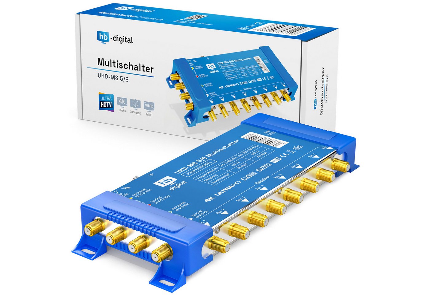 HB-DIGITAL SAT-Multischalter SAT Multischalter UHD-MS 5/8 bis zu 8 Teilnehmer, Der Multischalter SQMS 5/8 arbeitet ausschließlich mit Quattro LNB´s HB-DIGITAL SAT-Multischalter SAT Multischalter UHD-MS 5/8 bis zu 8 Teilnehmer, Der Multischalter SQMS 5/8 arbeitet ausschließlich mit Quattro LNB´s von HB-DIGITAL