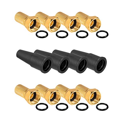 HB-DIGITAL SAT Zubehör Set 4X Gummitüllen und 8X F-Steckern Koaxialkabel Koaxial F-Stecker von HB-DIGITAL
