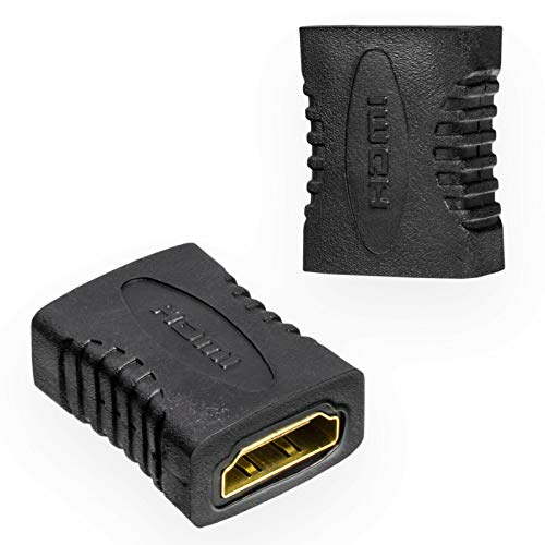 HDMI Kupplung HDMI auf HDMI Adapter 1 Stück Full HD 1080P HQ HDR Buchse zu Buchse High Speed Verbinder Verlängerung Vergoldete Kontakte geeignet für HDTV, TV Stick, TV Set-Top-Box, Beamer, Monitor von HB-DIGITAL