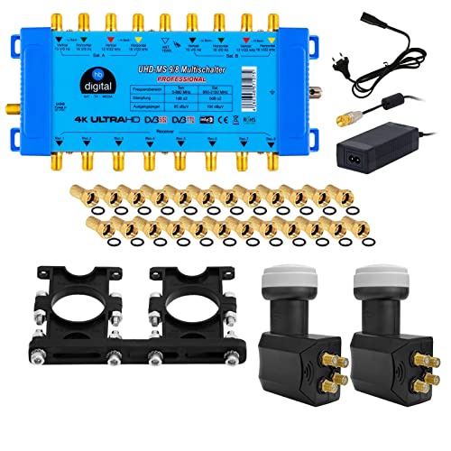 Hochwertiger Quattro LNB + Multischalter pmse 9/8 HB-DIGITAL 2X SAT bis 8 x Teilnehmer/Receiver für Full HDTV 3D 4K UHD mit Netzteil + 35 Vergoldete F-Stecker Gratis dazu Hochwertiger Quattro LNB + Multischalter pmse 9/8 HB-DIGITAL 2X SAT bis 8 x Teilnehmer/Receiver für Full HDTV 3D 4K UHD mit Netzteil + 35 Vergoldete F-Stecker Gratis dazu von HB-DIGITAL