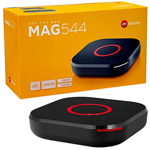 MAG 544 Original Infomir & hb-digital 4K Set Top Box Multimedia Player Internet TV Receiver UHD 60FPS 2160p@60 FPS HDMI 2.1 4K- und HEVC-Unterstützung USB3.0 4X ARM Cortex-A35 + HDMI Kabel von HB-DIGITAL