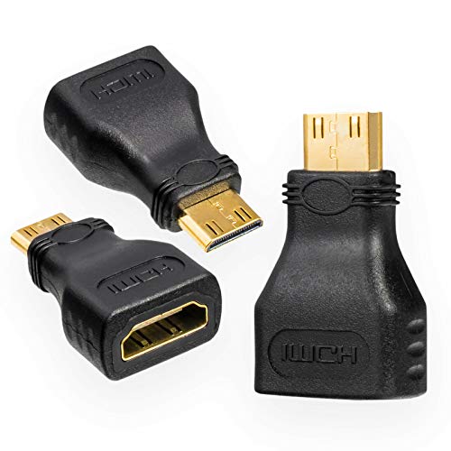 Mini HDMI Adapter - HDMI-A Buchse/HDMI-D Stecker Micro Konverter vergoldete Anschlüsse HDMI Kabel 3D, Full HD, 1080p, HDR, Highspeed Ethernet kompatibel mit PC Notebook Kamera Raspberry - 1 Stück von HB-DIGITAL