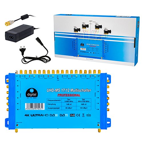 Multischalter pmse 17/12 HB-DIGITAL 4X SAT bis 12 x Teilnehmer/Receiver für Full HDTV 3D 4K UHD mit Netzteil Multischalter pmse 17/12 HB-DIGITAL 4X SAT bis 12 x Teilnehmer/Receiver für Full HDTV 3D 4K UHD mit Netzteil von HB-DIGITAL