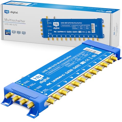 Multischalter pmse 5/12 HB-DIGITAL 1x SAT bis 12 x Teilnehmer/Receiver für Full HDTV 3D 4K UHD mit Netzteil Multischalter pmse 5/12 HB-DIGITAL 1x SAT bis 12 x Teilnehmer/Receiver für Full HDTV 3D 4K UHD mit Netzteil von HB-DIGITAL