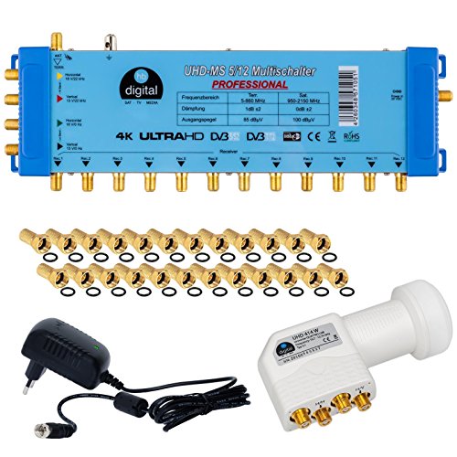 Multischalter pmse 5/12 HB-DIGITAL Set für 1x SAT bis 12 x Teilnehmer/Receiver für Full HDTV 3D 4K UHD mit Netzteil + Quattro LNB 0,1dB Multischalter pmse 5/12 HB-DIGITAL Set für 1x SAT bis 12 x Teilnehmer/Receiver für Full HDTV 3D 4K UHD mit Netzteil + Quattro LNB 0,1dB von HB-DIGITAL