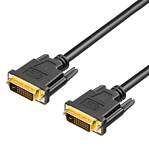 hb-digital 2m DVI Kabel mit DVI-D Stecker zu DVI-D Stecker 24+1 vergoldete Kontakte pins Dual Link Verbinder mit integrierten Befestigungsschrauben - Monitor Fernseher IPTV Box HDTV 1080p schwarz von HB-DIGITAL