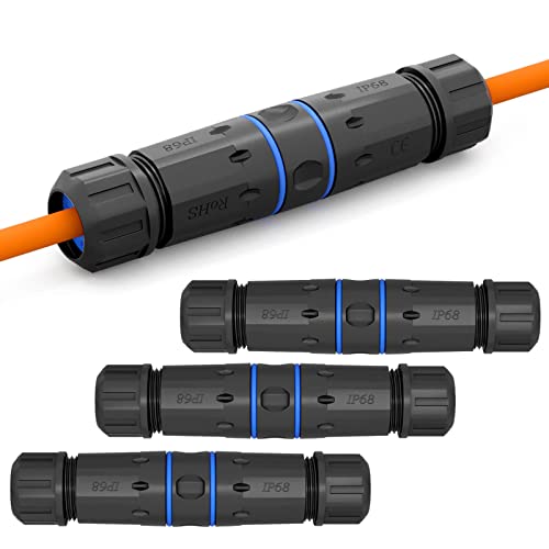 hb-digital 4X RJ45 Patchkabelverbinder CAT. 7 Outdoor IP68 Wasserdicht Ethernet Kupplung Netzwerkkabel Adapter LAN Verlängerung RJ45-Buchse (8P8C) STP AWG26-22 Außenbereich schwarz von HB-DIGITAL