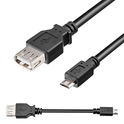 hb-digital Adapter USB 2.0 Micro B-Stecker auf USB 2.0 A-Buchse ca. 8cm OTG 480 MBit/s Kupplung für PC Laptop Tablet Smartphone Drucker Peripheriegeräte schwarz von HB-DIGITAL
