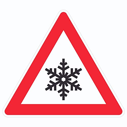 Achtung Frost Schnee Eis Symbol Aufkleber Dreieck D150mm von HB-Druck