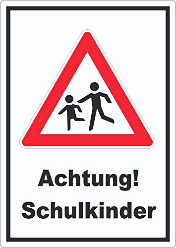 Achtung Schulkinder Aufkleber A2 (420x594mm) von HB-Druck