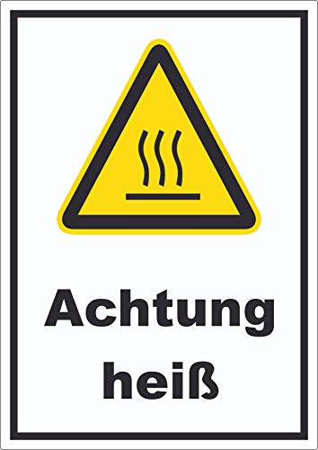 Achtung heiß Aufkleber A9 (37x52mm) von HB-Druck