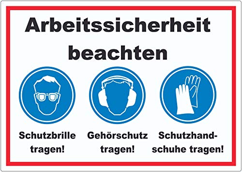 Arbeitssicherheit Augen Ohren Hände Aufkleber A5 (148x210mm) von HB-Druck