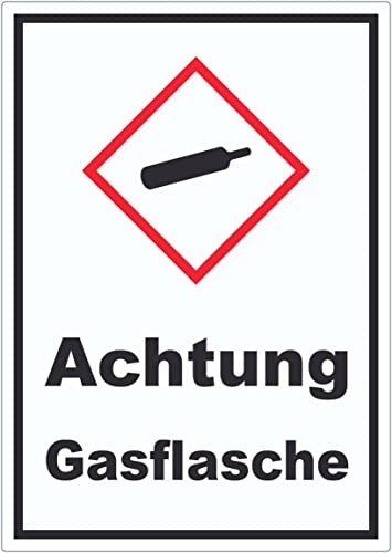 Aufkleber Gasflasche Gas unter Druck A9 (37x52mm) von HB-Druck