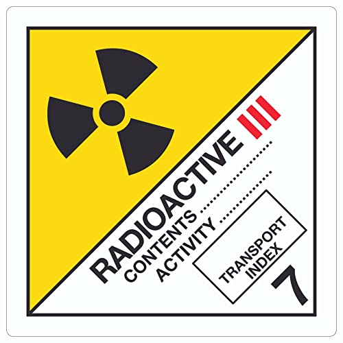 Aufkleber Quadrat radioaktive Stoffe Radioactive Symbol III-GELB 50x50mm von HB-Druck