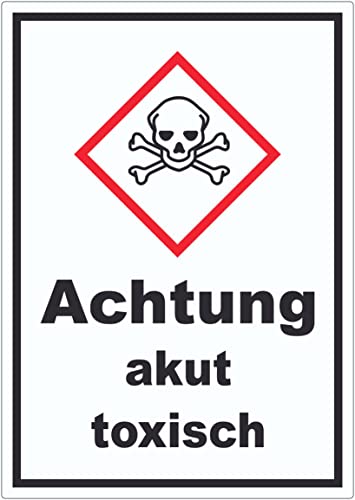 Aufkleber akut toxisch Toxizität Totenkopf A7 (74x105mm) von HB-Druck