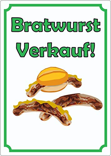 Bratwurst Werbeaufkleber Aufkleber Hochkant A2 (420x594mm) von HB-Druck