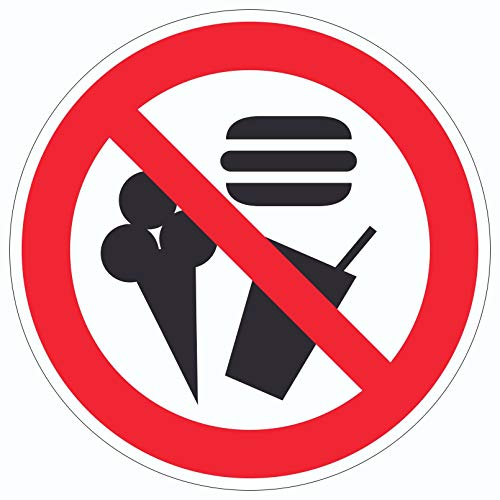 Essen und Trinken verboten Aufkleber Kreis Ø50mm von HB-Druck