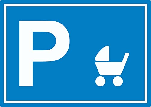 Kinderwagen Parkplatz Aufkleber waagerecht A7 (74x105mm) von HB-Druck