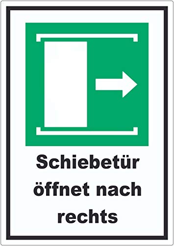 Schiebetür öffnet nach rechts Aufkleber A8 (52x74mm) von HB-Druck