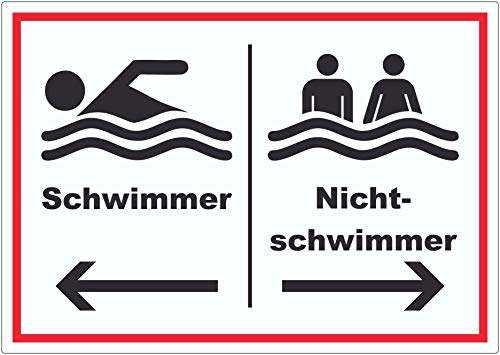 Schwimmer Nichtschwimmer Aufkleber A2 (420x594mm) von HB-Druck