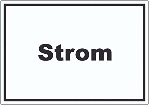 Strom Aufkleber mit Text Anschluss waagerecht A6 (105x148mm) von HB-Druck