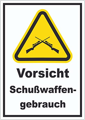 Vorsicht Schusswaffengebrauch Aufkleber A5 (148x210mm) von HB-Druck