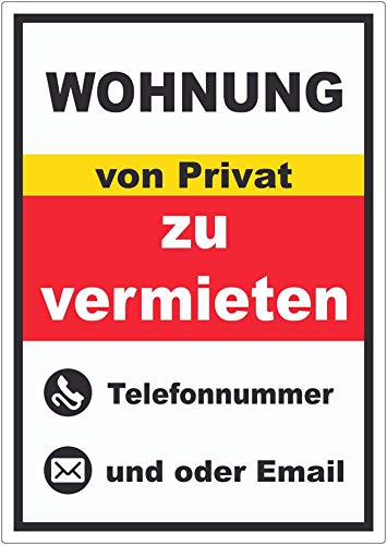 Wohnung zu vermieten von Privat Hochkant Aufkleber A2 (420x594mm) von HB-Druck