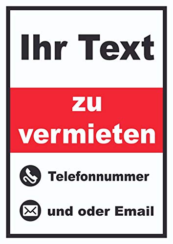 Wunschtext zu vermieten Hochkant A1 (594x841mm) von HB-Druck