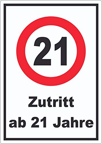 Zutritt ab 21 Jahre Aufkleber A5 (148x210mm) von HB-Druck