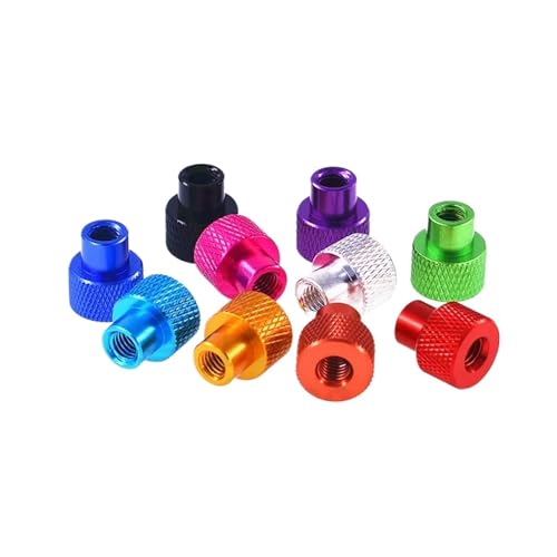 Rändelmuttern, 2/5Pcs 6# 1/4 3/8 Zoll Bunte Aluminium Legierung Hand Festziehen Rändelmutter(Peach red,6 32 x 5Pcs) von HBALDTEDC