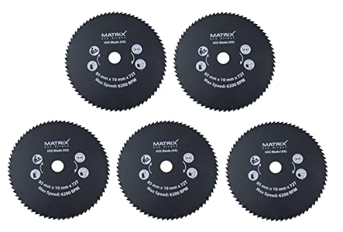 MATRIX Sägeblatt 5 Stk. | 85 x 10 mm x 72Tx | für Mini Handkreissäge Kreissäge MCS 500 MCS 500-1 MATRIX Sägeblatt 5 Stk. | 85 x 10 mm x 72Tx | für Mini Handkreissäge Kreissäge MCS 500 MCS 500-1 von HBH