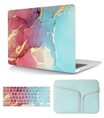 Hülle Case Kompatibel mit MacBook Air 13,6 Zoll 2022 2024 A2681 A3113 M2 M3 mit Liquid Retina Display Touch ID, Ultradünne Plastik Hartschale Schutzhülle & Tastaturschutz & Tasche, Rosa Blau Hülle Case Kompatibel mit MacBook Air 13,6 Zoll 2022 2024 A2681 A3113 M2 M3 mit Liquid Retina Display Touch ID, Ultradünne Plastik Hartschale Schutzhülle & Tastaturschutz & Tasche, Rosa Blau von HLAAJJX