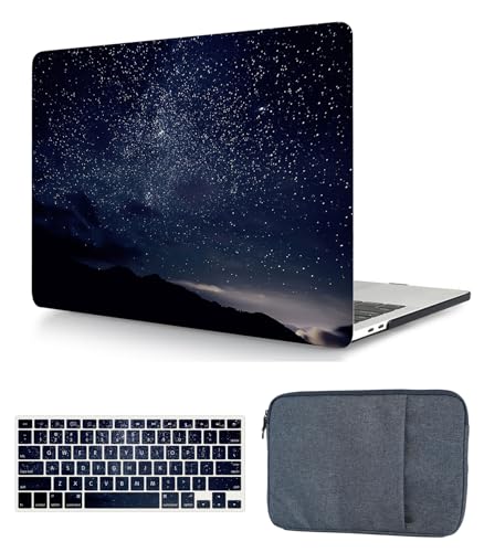 Hülle Case Kompatibel mit MacBook Air 13,6 Zoll 2022 2024 A2681 A3113 M2 M3 mit Liquid Retina Display Touch ID, Ultradünne Plastik Hartschale Schutzhülle & Tastaturschutz & Tasche, Sterne von HBLX